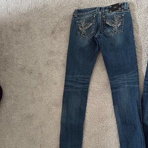 Miss Me Blue Skinny Jeans with Embellished Details